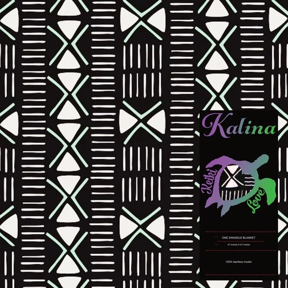 Bamboo Muslin 47" Kalina Print Signature Swaddle Blanket Keiki Baby Hawaii - Picture 3 of 4